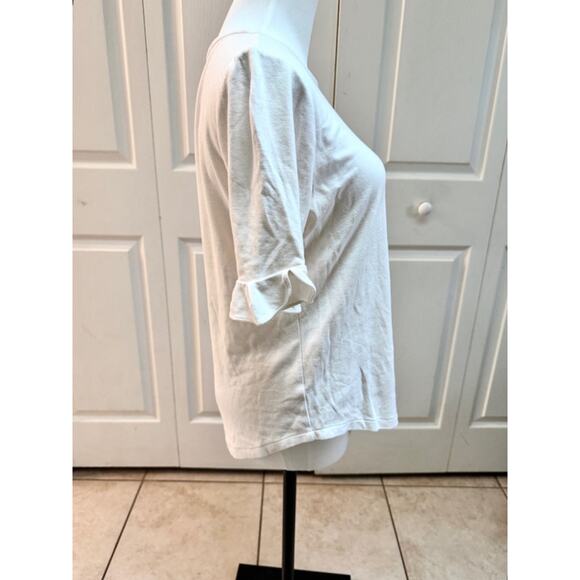 Ann Taylor Basic Ruffle Sleeve T-Shirt, Womens M, Cottage Blouse Staple Layer - Picture 2 of 8